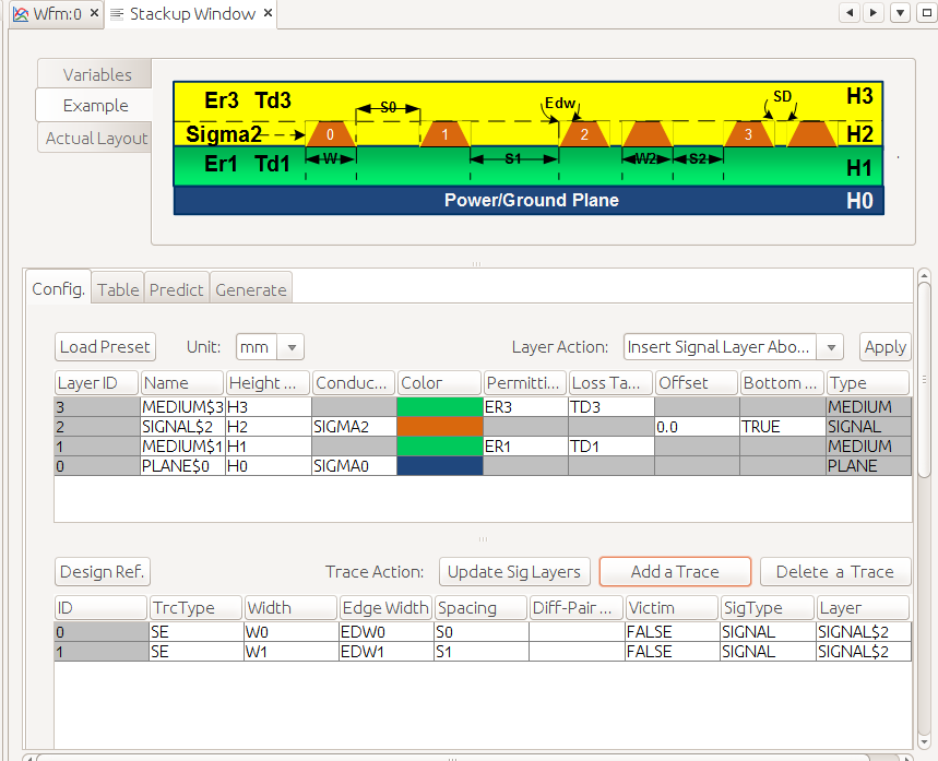 Layer and trace modeling